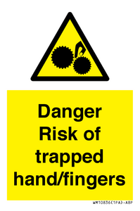 Danger Risk of trapped hand/fingers